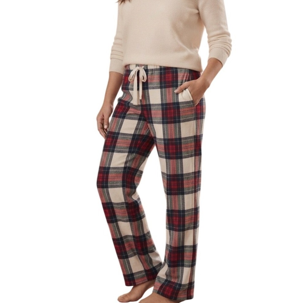 Victoria's Secret Plaid Flannel Pajama Pants XL Pockets Sleepwear NWOT